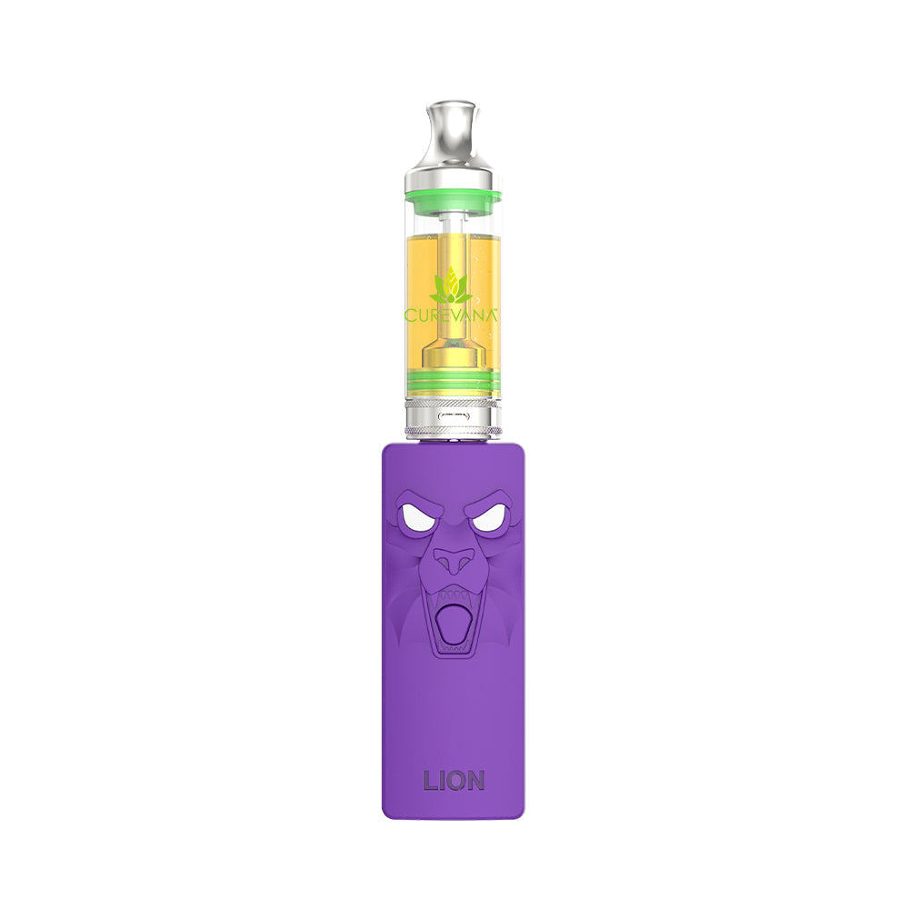 Yocan Gold Kodo Lion By Curvana Purple Push Pie Cartridge + Battery