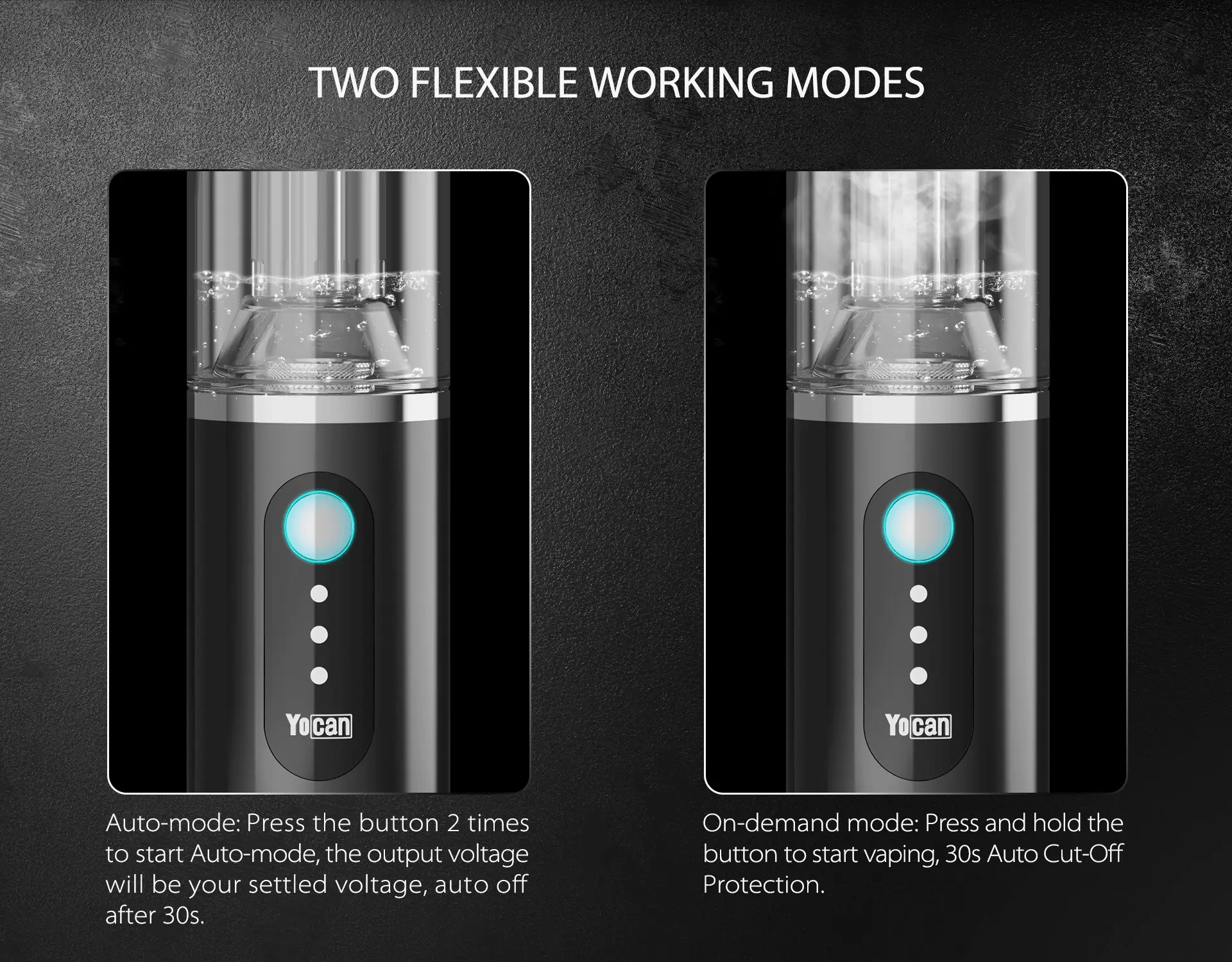 Yocan Pillar - Smart E-Rig Concentrate Vaporizer Wulf White Black Splatter