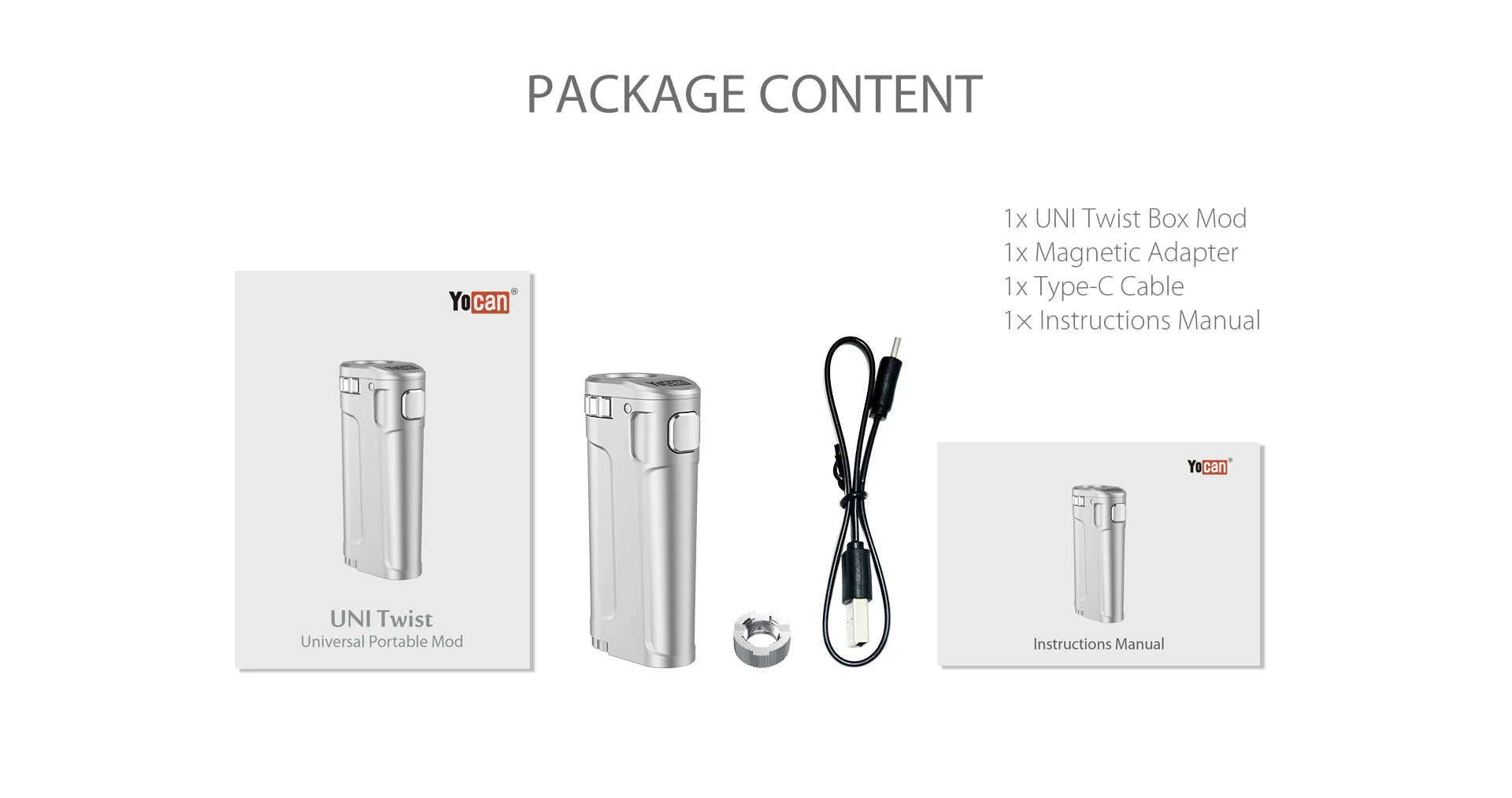 Yocan Uni Twist - Universal Portable Box Mod Green