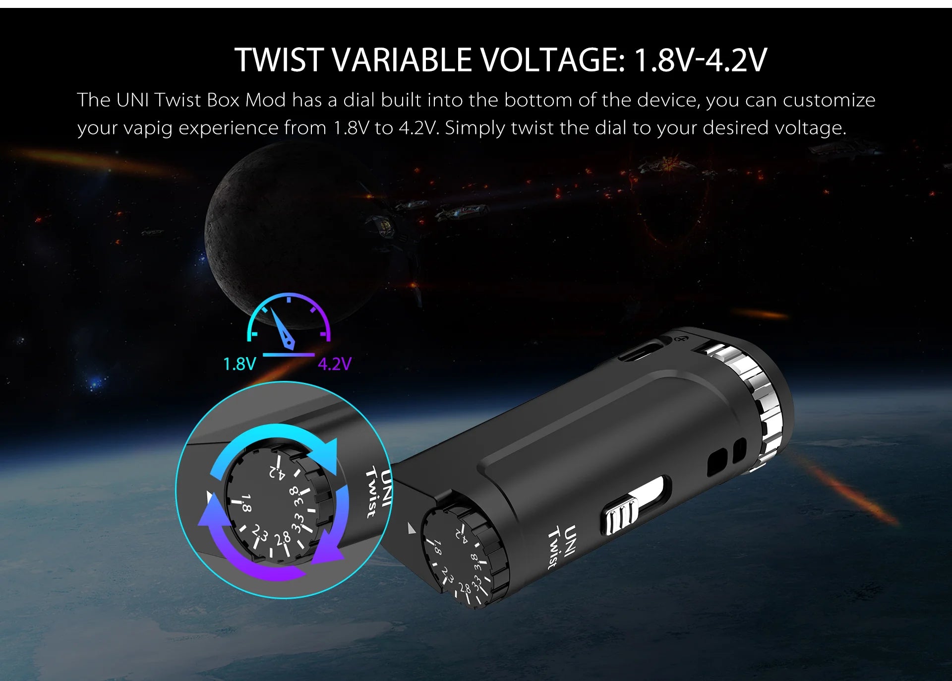 Yocan Uni Twist - Universal Portable Box Mod Green