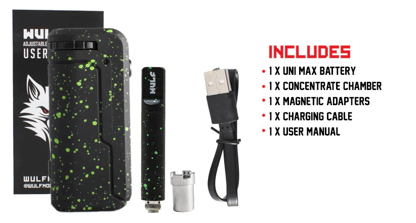 Yocan Uni Max Concentrate Kit by Wulf Mods Wulf Purple Black Splatter