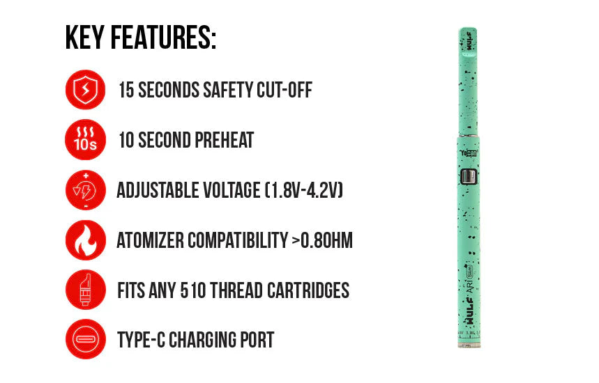 Yocan Ari Slim Concentrate Kit by Wulf Mod Wulf White Red Splatter