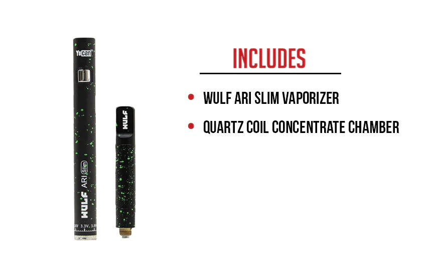 Yocan Ari Slim Concentrate Kit by Wulf Mod Wulf White Red Splatter
