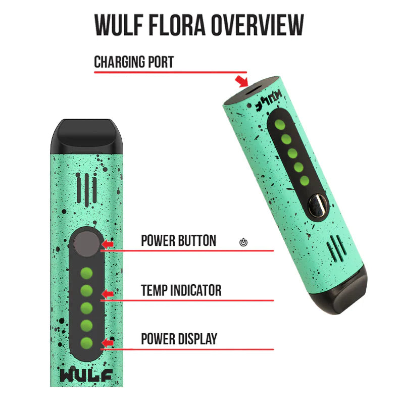 Yocan Flora Dry Herb Vaporizer by Wulf Mod Wulf Teal Black Splatter
