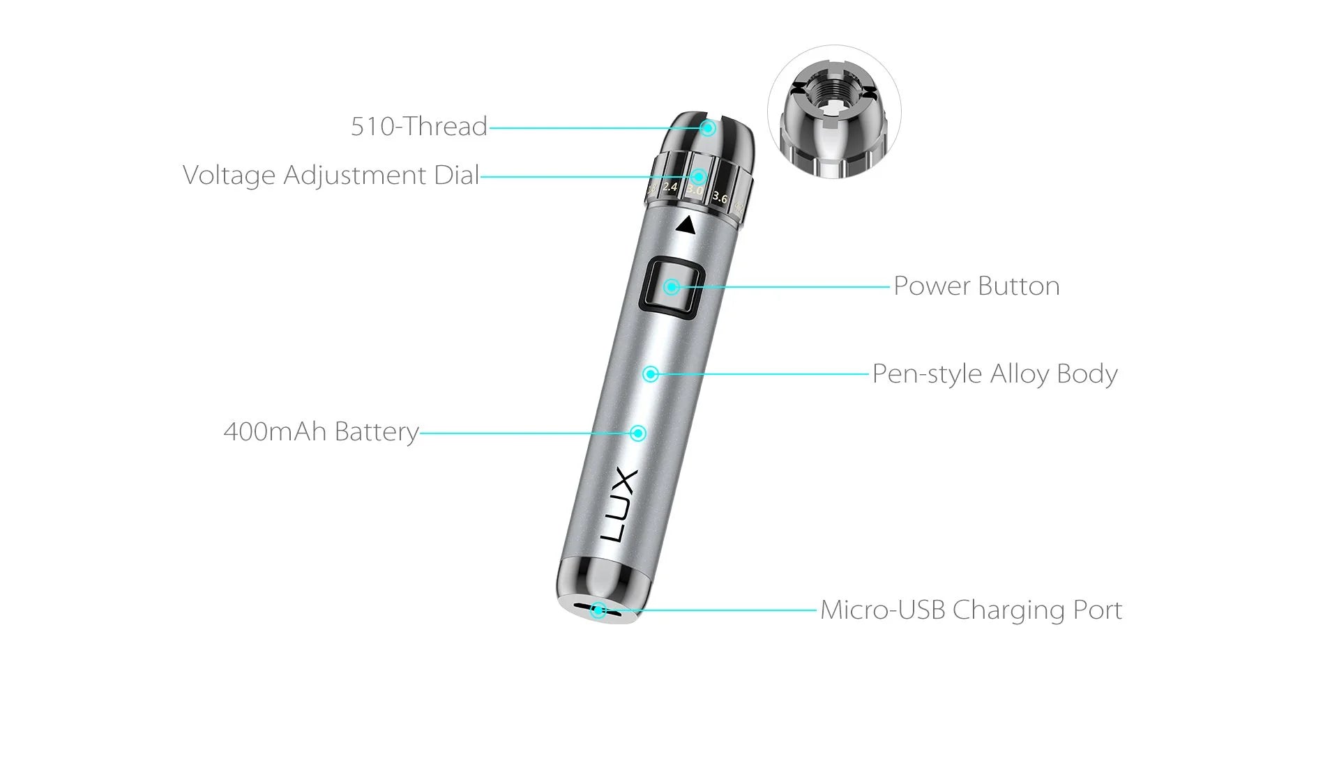 Yocan LUX Cartridge Battery